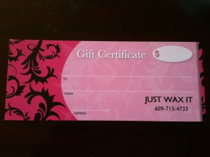 Just Wax It Gift Certificates 